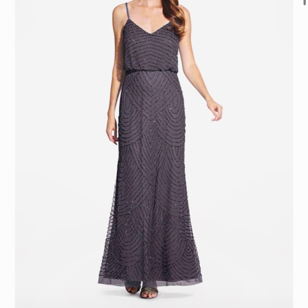 Adrianna papell Art Deco beaded gown